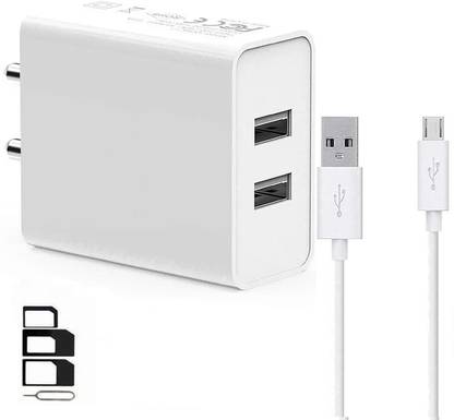ShopsYes Wall Charger Accessory Combo for Lenovo Vibe A, Lenovo C2 Power Lenovo C2 Lenovo Phab2 Plus Lenovo Phab2 Lenovo Phab2 Pro Lenovo Vibe C, Lenovo Tab3 10 Lenovo Tab3 8 Lenovo Tab3 7 Lenovo Vibe K5 Plus Lenovo Vibe K5 Lenovo A7000 Turbo, Lenovo Vibe P1 Turbo, Lenovo K5 Note, Lenovo Lemon 3, Lenovo Vibe S1 Lite, Lenovo Vibe K4 Note Dual Port Charger Original Adapter Like Wall Charger, Mobile Power Adapter, Fast Charger, Android Smartphone Charger, Battery Charger, High Speed Travel Charger With 1 Meter Micro USB Cable Charging Cable Data Cable