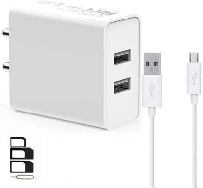 ShopReals Wall Charger Accessory Combo for Lenovo K6 Power, Lenovo K6 Note, Lenovo K5 Note, Lenovo Vibe K5 Plus, Lenovo P2, Lenovo Vibe K5, Lenovo Phab 2, Lenovo K4 Note, Lenovo A1000, Lenovo K3 Note, Lenovo Phab 2 Plus, Lenovo A2010, Lenovo A7000, Lenovo Phab 2 Pro, Lenovo A6600 Plus, Lenovo Vibe P1 Turbo, Lenovo A6000, Lenovo A7700, Lenovo A6000 Plus Dual Port Charger Original Adapter Like Wall Charger, Mobile Power Adapter, Fast Charger, Android Smartphone Charger, Battery Charger, High Speed Travel Charger With 1 Meter Micro USB Cable Charging Cable Data Cable