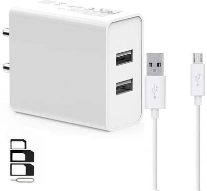 UrCart Wall Charger Accessory Combo for Motorola Moto Z Play, Motorola Moto E3, Motorola Moto G4 Plus, Motorola Moto G4 Dual Port Charger Original Adapter Like Wall Charger, Mobile Power Adapter, Fast Charger, Android Smartphone Charger, Battery Charger, High Speed Travel Charger With 1 Meter Micro USB Cable Charging Cable Data Cable| :White
