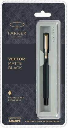 PARKER Vector Matte Black Fountain Pen Gold Trim Fountain Pen