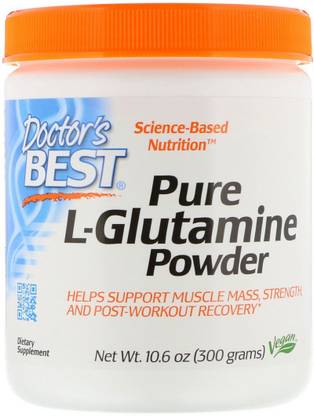Doctor's Best Pure L-Glutamine Powder, 10.6 oz (300 g)