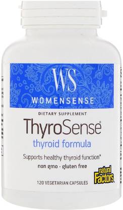 Natural Factors WomenSense, ThyroSense, Thyroid Formula, 120 Vegetarian Capsules