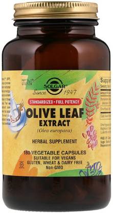 Solgar Olive Leaf Extract, 180 Vegetable Capsules