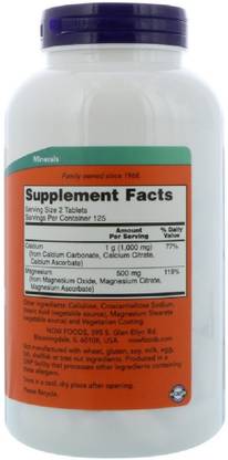 Now Foods Calcium & Magnesium, 250 Tablets