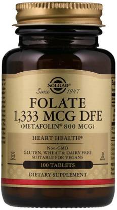 Solgar Folate as Metafolin, 800 mcg, 100 Tablets