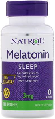 Natrol Melatonin, Time Release, 3 mg, 100 Tablets