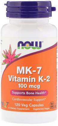 Now Foods MK-7 Vitamin K-2 , 100 mcg, 120 Veg Capsules