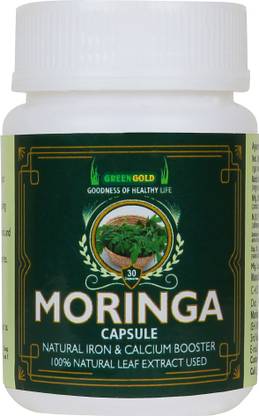 Green MORINGA Capsules Natural Iron & Calcium Booster