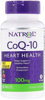Natrol CoQ-10, Fast Dissolve, Cherry, 100 mg, 30 Tablets