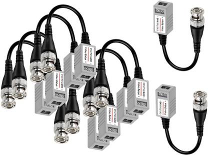 SEASPIRIT 10pcs BNC Cable Extend Coupler Connector 5Pair BNC Video Balun Coaxial Solderless over UTP Cat5 Cat5e Cat6 Cable upto 300 Meters - Transceiver for CCTV Camera and DVR Wire Connector