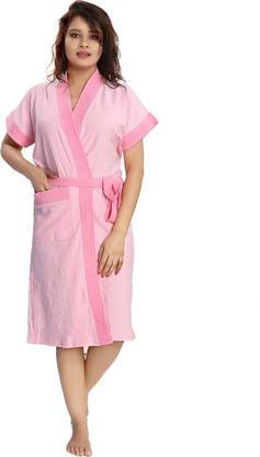 CHILEELIFE Baby Pink Free Size Bath Robe