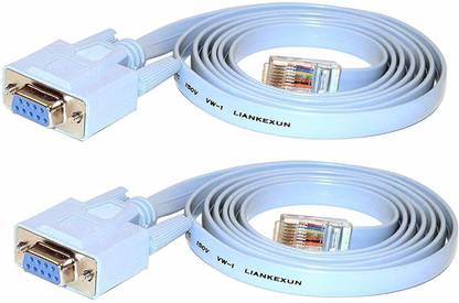 LipiWorld Ethernet Cable 1.5 m 9-Pin DB9 Serial RS232 Port to RJ45 Cat5