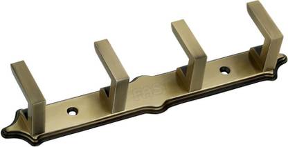 FAST CH09 Brass Antique Metal Wall Hook And Door Hook Rack For Hanging Cloth,Purse,Belt,Coat,Robe Item Etc. 1pcs Hook Rail 4