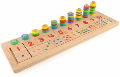 HLJgift Montessori Wood Math Number Blocks