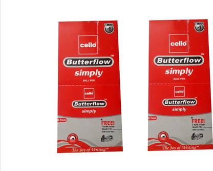 Cello butterflow Simply (40 pcs with 40 extra refill) Ball Pen