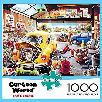Buffalo Games - Hiro Tanikawa - Cartoon World - Sam's Garage - 1000 Piece Jigsaw Pu