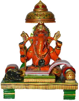 eCraftIndia Colorful Lord Ganesha Writing Book Decorative Showpiece  -  16.51 cm