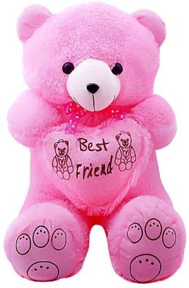 gracia pink fur teddy bear with 70cm  - 70 cm