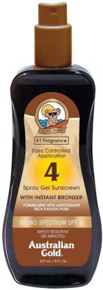 Australian Gold Sunscreen - SPF 50 Spray Gel Sunscreen with Instant Bronzer