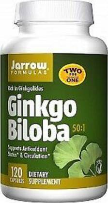 Jarrow Formulas Ginkgo Biloba, 50:1, 2 Bottles, 120 Veggie Caps Each