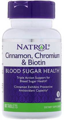 Natrol Cinnamon, Chromium & Biotin, 60 Tablets