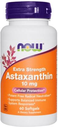 Now Foods Astaxanthin, 10 mg, 60 Softgels