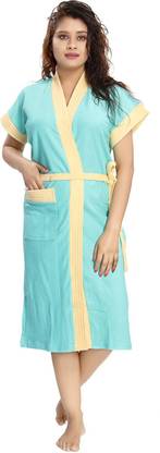 CHILEELIFE Light Green::Yellow Free Size Bath Robe