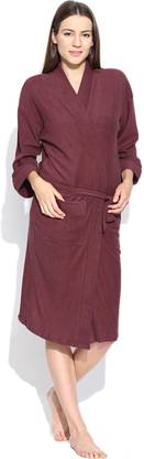 CHILEELIFE Maroon Free Size Bath Robe