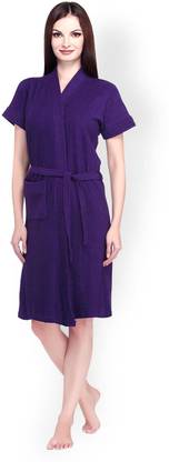 CHILEELIFE Dark Purple Free Size Bath Robe