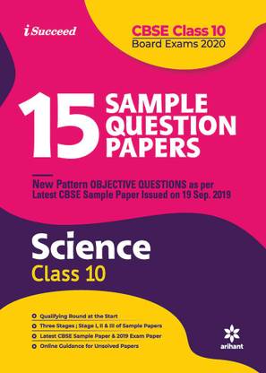 15 Sample Question Paper Science Class 10th Cbse 2019-2020