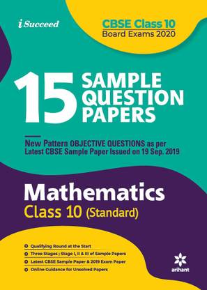 15 Sample Question Papers Mathematics Class 10th Cbse 2019-2020