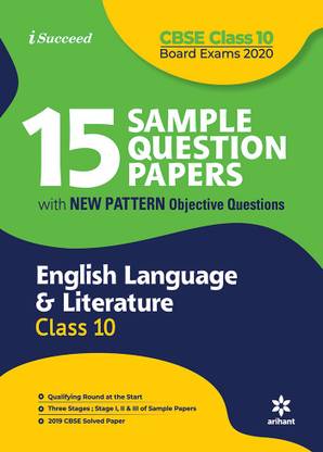 15 Sample Question Papers English Language & Literature Class 10th Cbse 2019-2020
