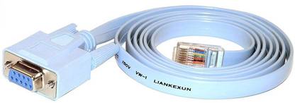 LipiWorld Ethernet Cable 1.5 m 9-Pin DB9 Serial RS232 Port to RJ45 Cat5 Rollover Console Cable