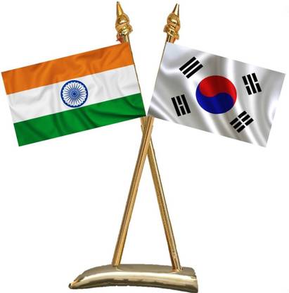 UNIQ India ::South Korea Rectangle Table Miniature Flag