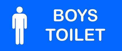 sign board for Boys Toilet Fine Art Print