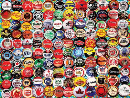 White Mountain Puzzles Beer Bottle Caps Jigsaw Puzzle