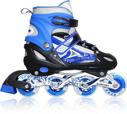 AKSHAT Adjustable Inline Skates Roller Blades for Girls and Boys In-line Skates - Size 34 - 37 Euro