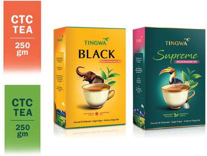 tingwa Black & Supreme | Combo of Strong & Flavorful Tea | 250gm each Tea Box