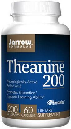 Jarrow Formulas Theanine 200, 200 mg, 60 Veggie Caps