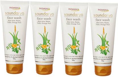 PATANJALI  Aloe vera, Neem Tulsi, Orange Peel 100g Each Face Wash