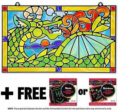 MELISSA & DOUG Dragon: Stained Glass Made Easy Series + Free Scratch Art Mi