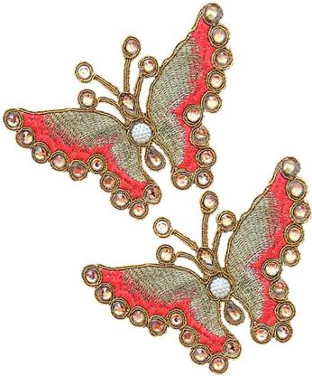 Embroiderymaterial Butterfly Shape Hand Embroidery Patches (2Pcs)
