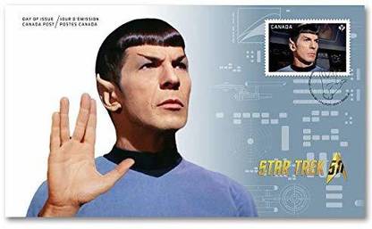 Canada Post Star Trek 50th Anniversary- Spock - Live Long and Prosper -