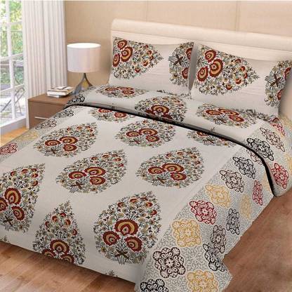 Chandni 210 TC Cotton King Printed Flat Bedsheet