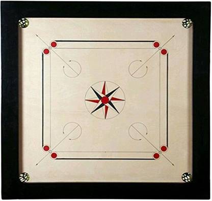 KCRT Small Carrom board 20 inch , Coin set , Stiker , powder 50.8 cm Carrom Board