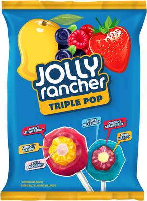 Jolly Rancher Triple Pop Assorted Pouch 608gm Mix Lollipop