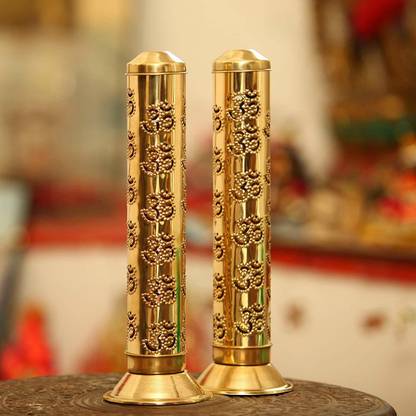 Real Craft Brass Agarbatti Stand Incense Holder Set of 2, Combo set Brass Incense Holder Set