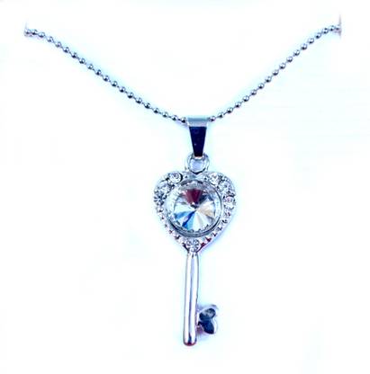 ME&YOU Beautiful Silver Plated Key Shape Locket Gift for Birthday, Anniversary, and Valentine’s Day IZ19Locket8-001 Silver Beads Stainless Steel Pendant