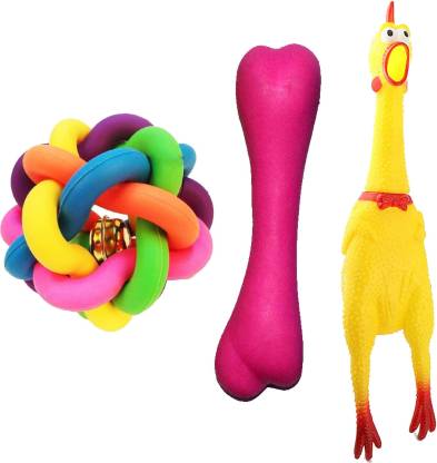 4-1/2" 100% Natural Rubber Bone Exercise Play Fetch Happy Small Dog Toy Jeffers