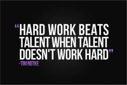Hard Work beats Talent Quote Paper Print